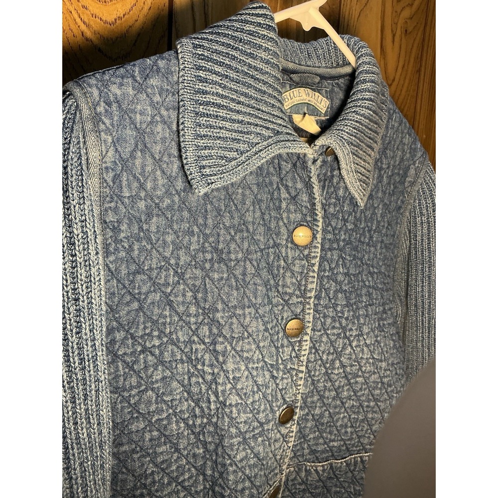 Vintage Blue Willi's Nautical Knit Sweater Sailboat Denim Size L - Picture 5 of 11